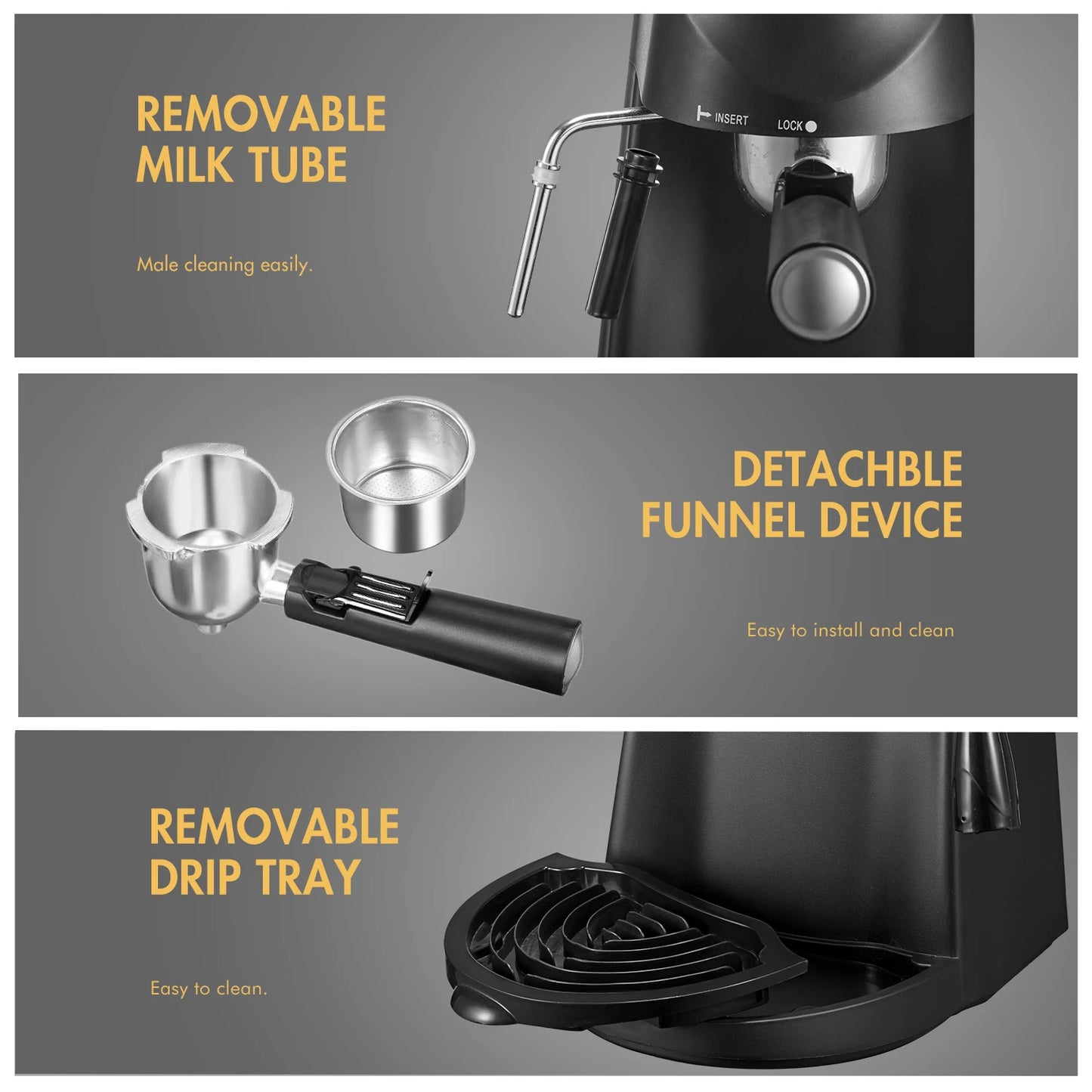 Espresso Machine, Coffee Maker, Espresso and Cappuccino Machine with Milk Froth