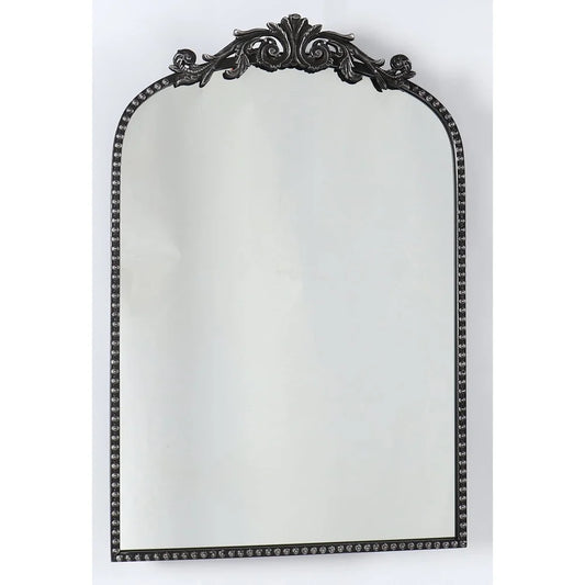 Arch Metal Wall Mirror Black Decor Accent Home Living 20x30 Inch Elegant Design