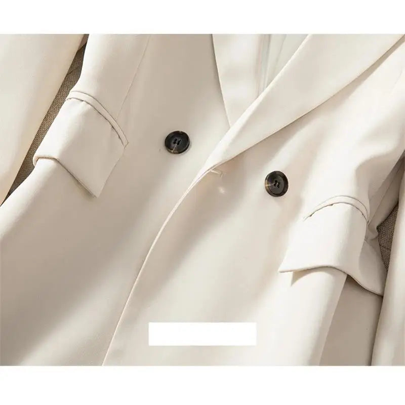 High End Office Professional Women's Blazer Pants 2-Piece Set Fashion Long Female Jacket Over Business Suit With Trousers