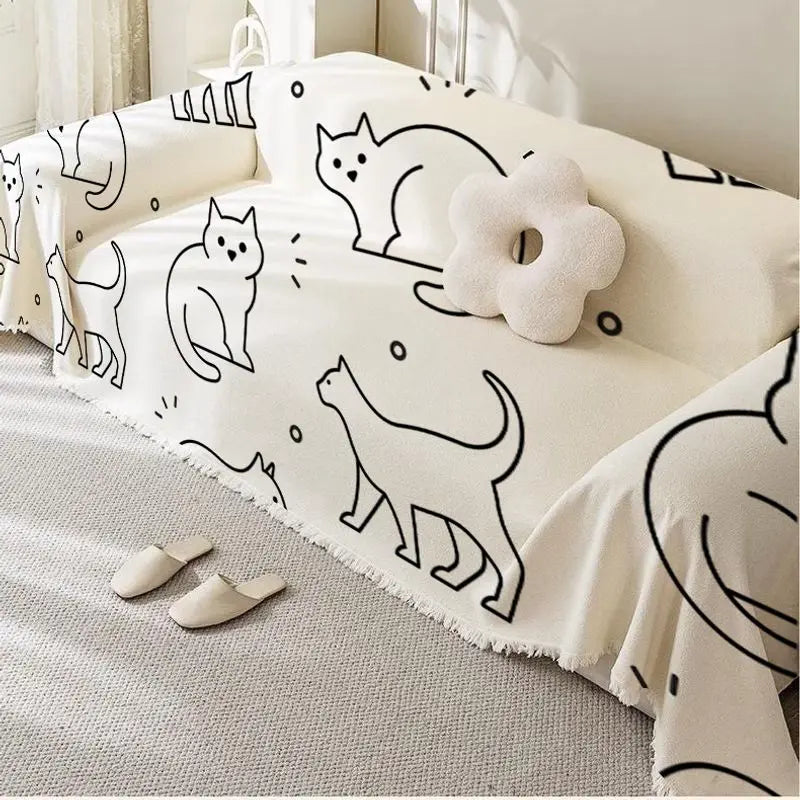 Chenille Sofa Blanket Covers Pastoral Style Flower Throw Blankets Living Room Universal Couch Throw