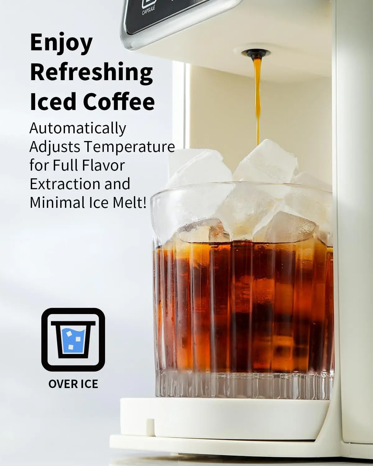 Maker for K Cup 6-14 Oz 50 Oz Removable Water Tank, One Cup Coffee Machine with Reusable Filter