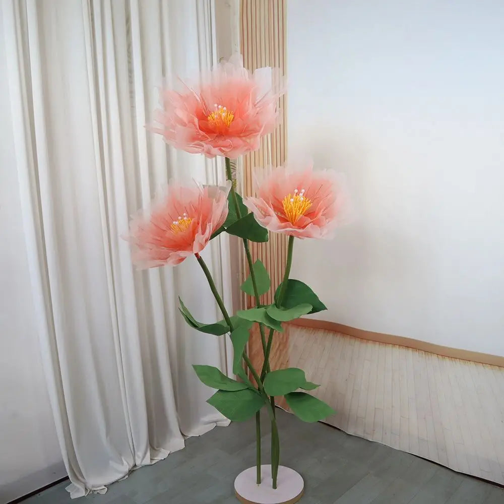Realistic Peony Silk Large Flower Decoration Layered Fluffy Petal Flowers
