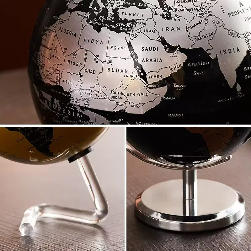 Creative metal rotating globe, living room office desktop decoration