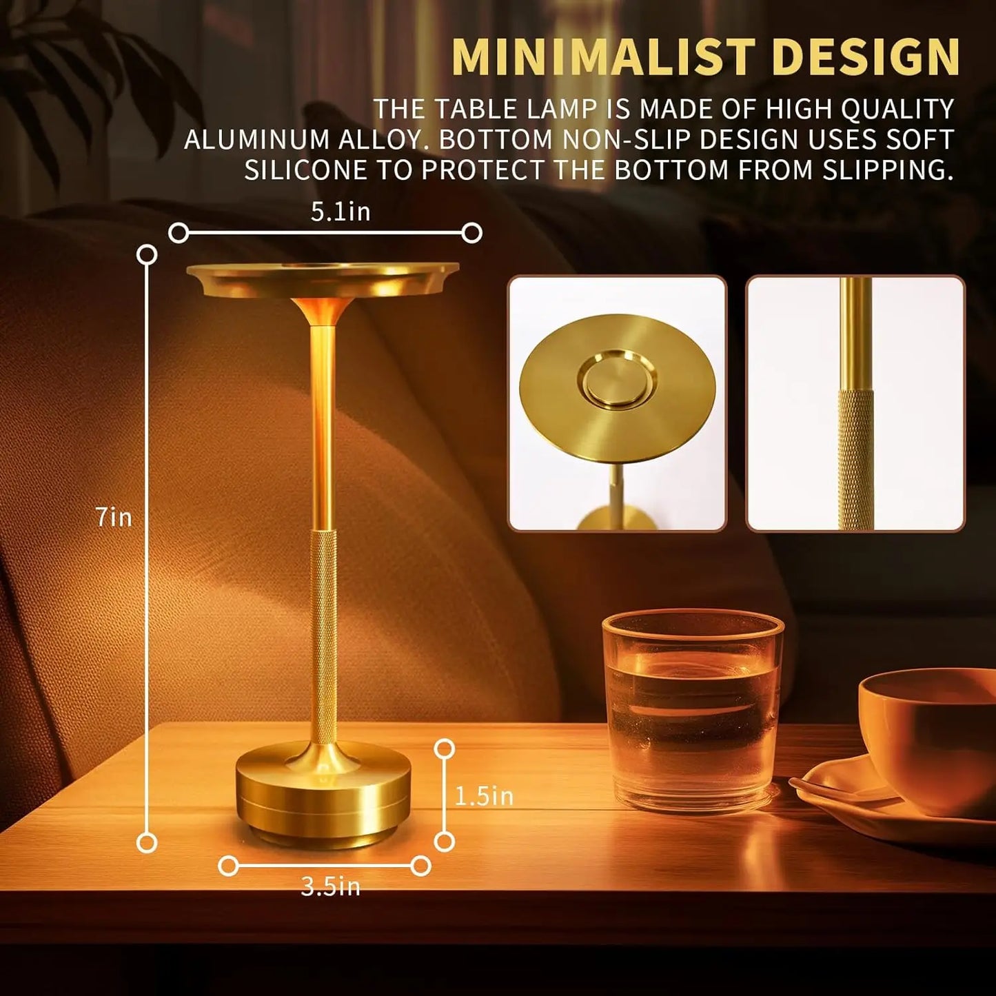 Wireless Charging LED Lamp Dimming Atmosphere Retro Portable Charging Touch USB Lamp