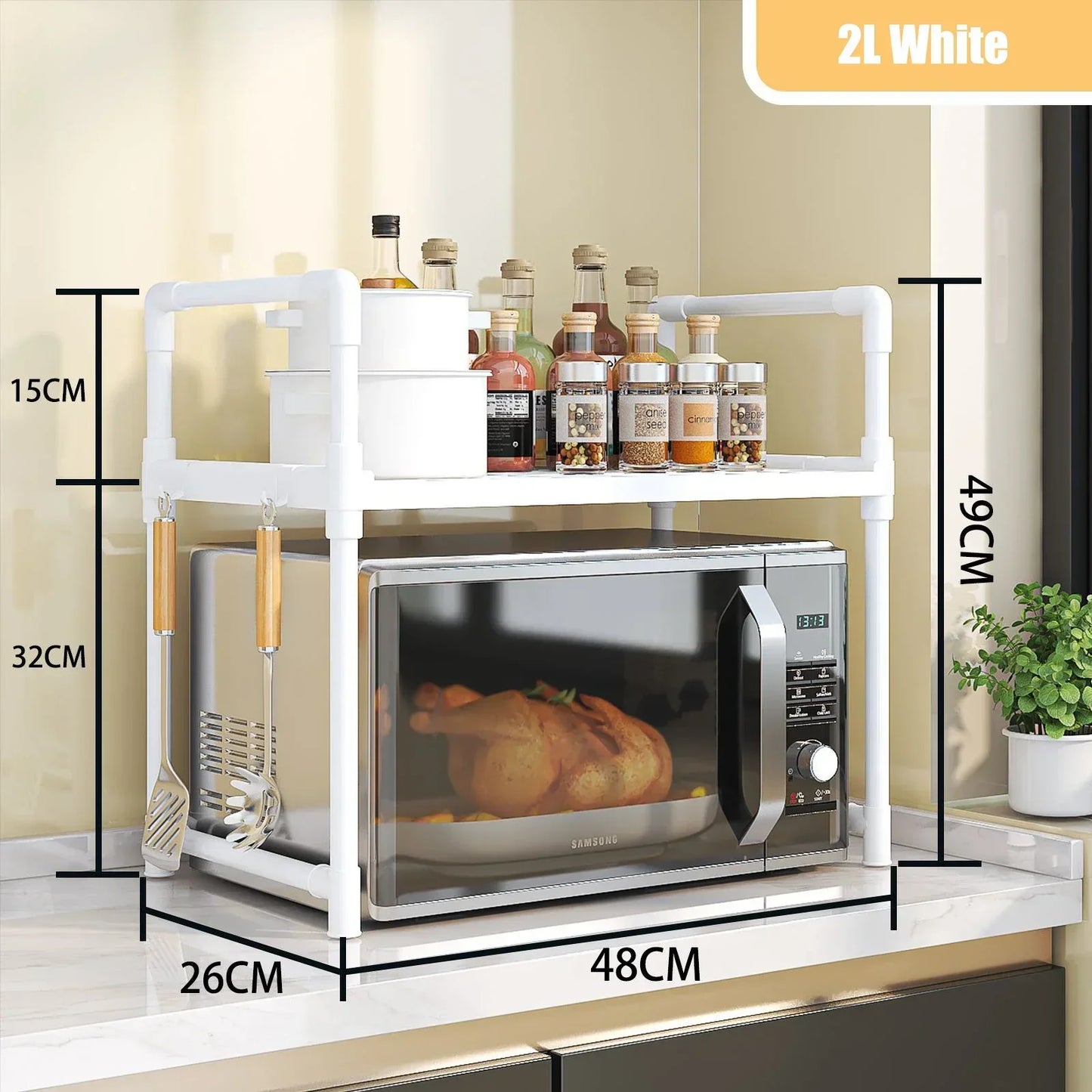 Elevated Design Seasoning Rack Microwave Storage Rack Modern Minimalism Kitchen Organizer