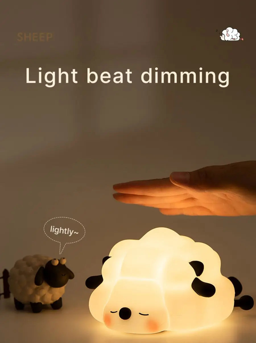 LED Night Light Cute Panda Silicone USB Rechargeable Timing Bedside Decor Kids Baby nightlight