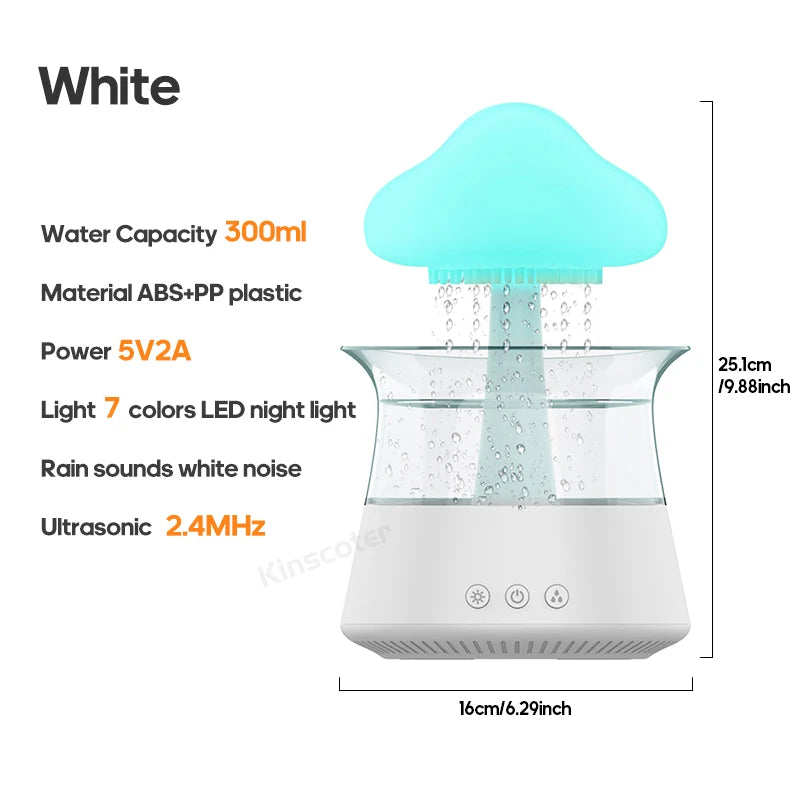 Rain Cloud Electric Air Humidifier Aroma Diffuser Zen Rain Water Drops Colorful Night Light Humidifier for Home