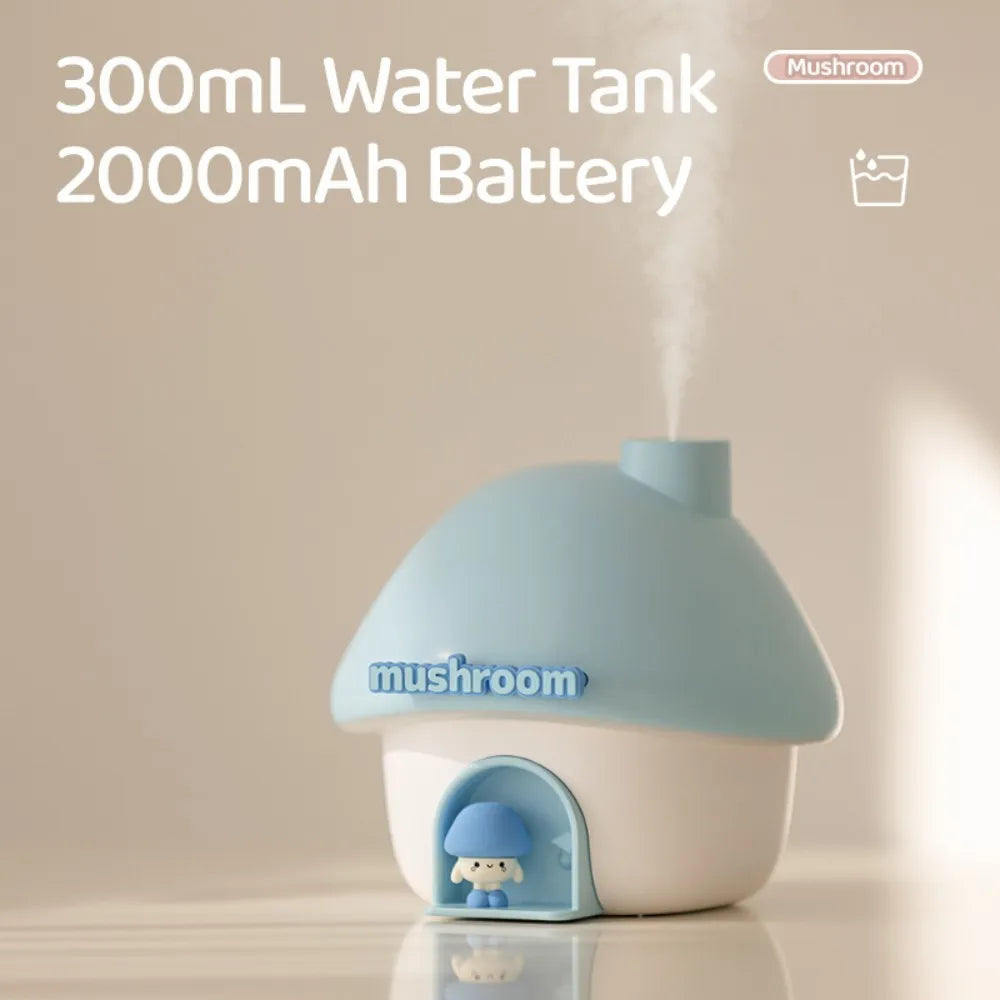 Air Humidifier Essential Oil Aroma Diffusers Colorful Lighting Cute Mushroom House
