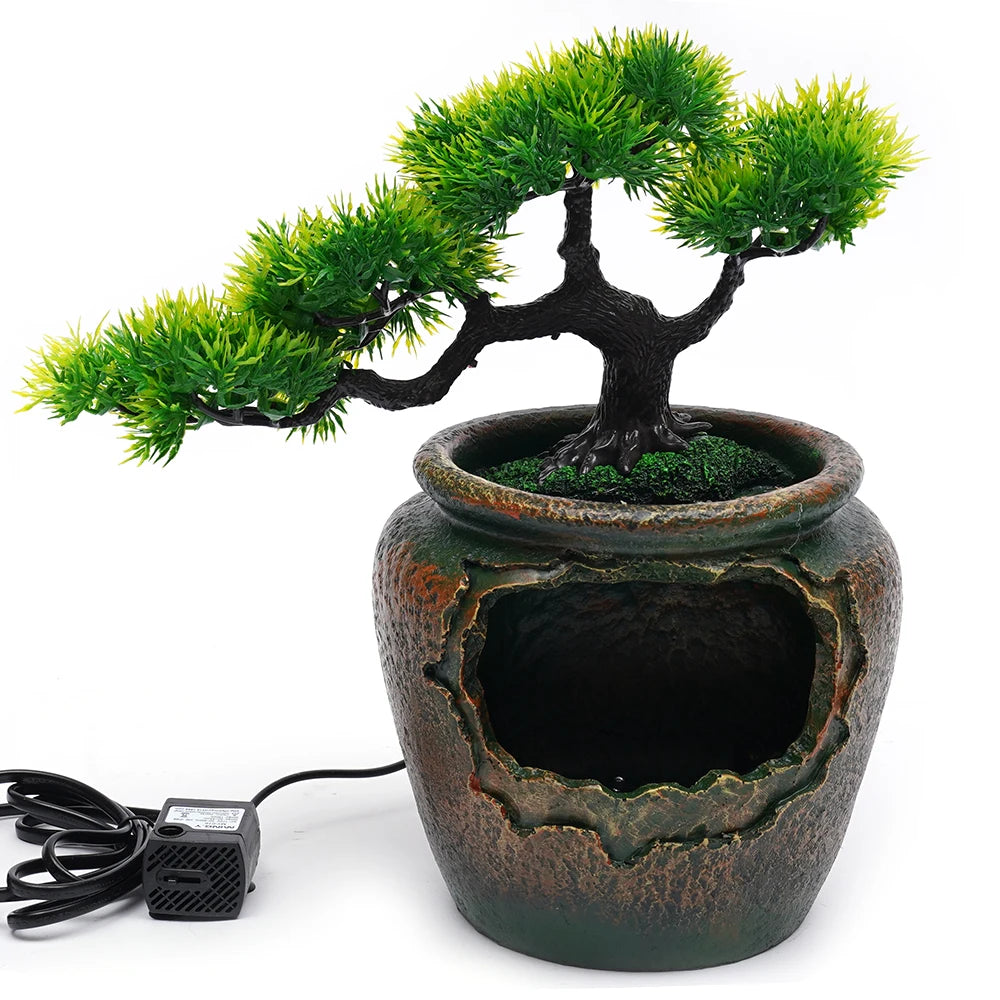 Relaxation Waterfall Fountain with LED Light for Wealth Ornaments Free Shipping