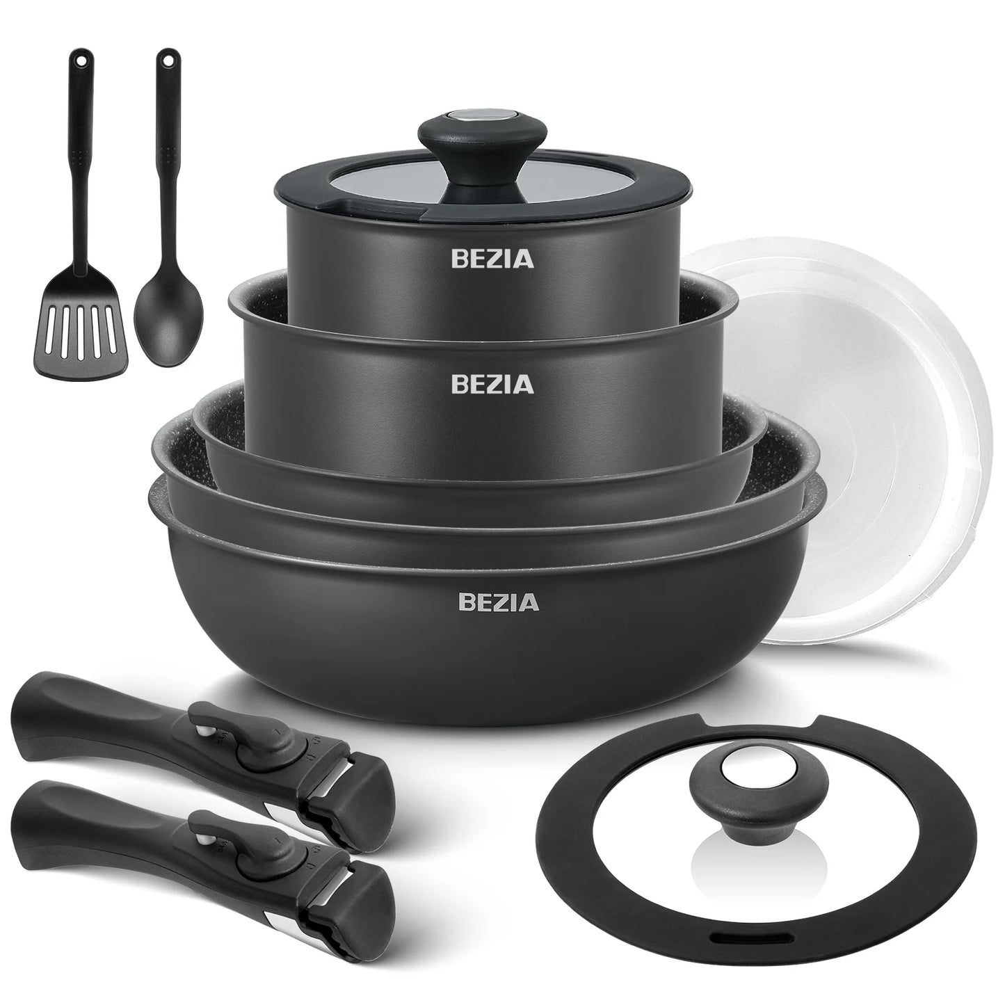Induction Cookware Set 13 Pieces, Nonstick Pots and Pans Set with Removable Handles