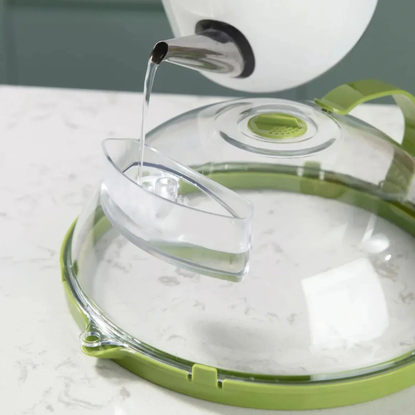 Microwave Cove Clear Splatter Cover with Water Steamer and Handle 10 Inch Plate Cover