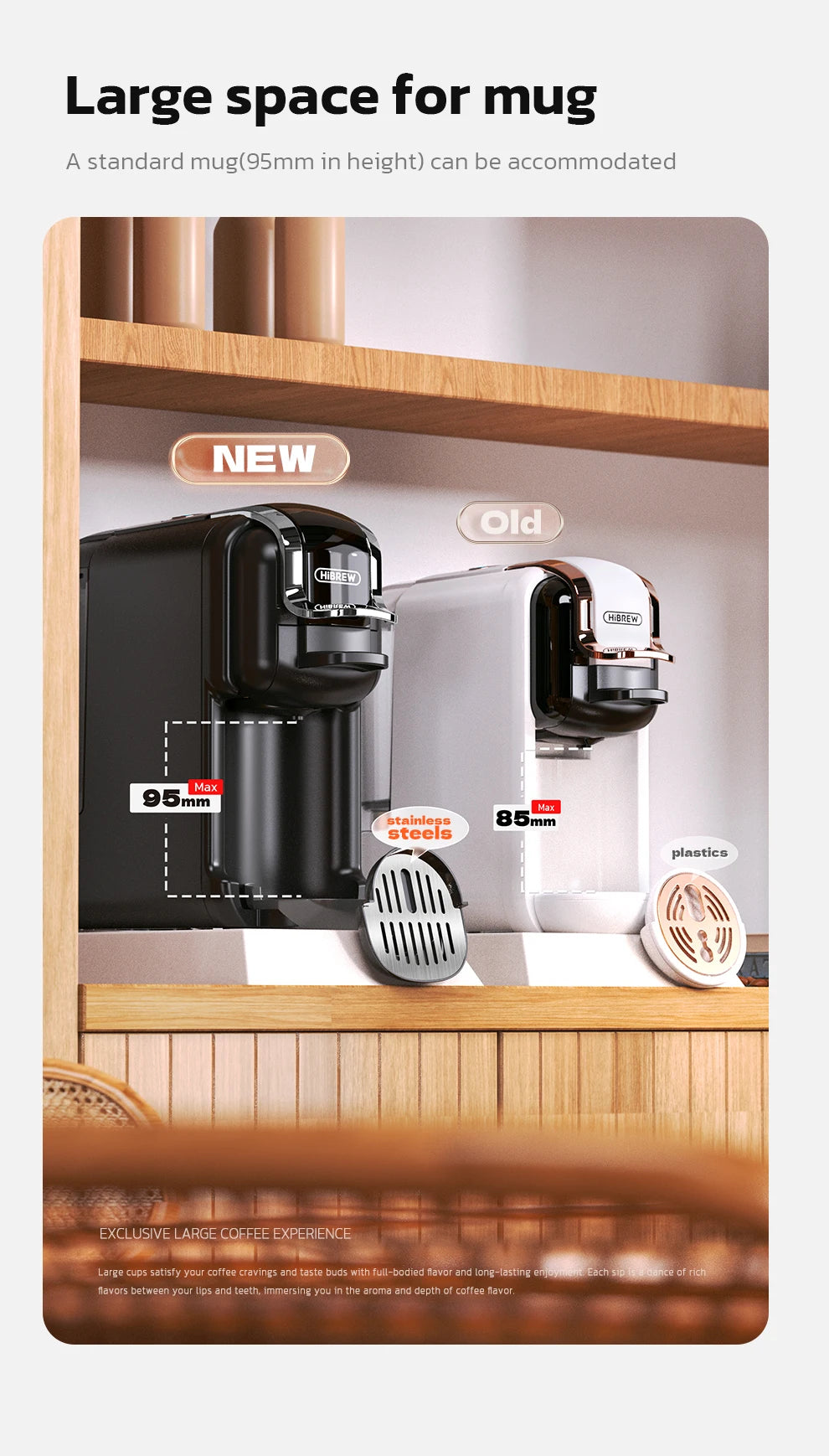 5 in 1 Multiple Capsule Coffee Machine DG Cappuccino Small Capsule ESE Pod Ground Coffee Cafeteria