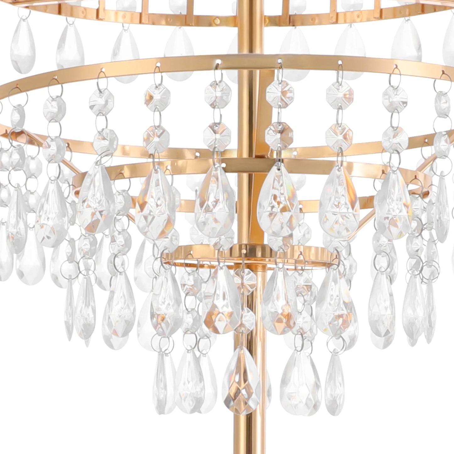 5 Tiers Crystal Flower Display Stand Floral Holder Elegant Fountain Decoration Shelf Silver