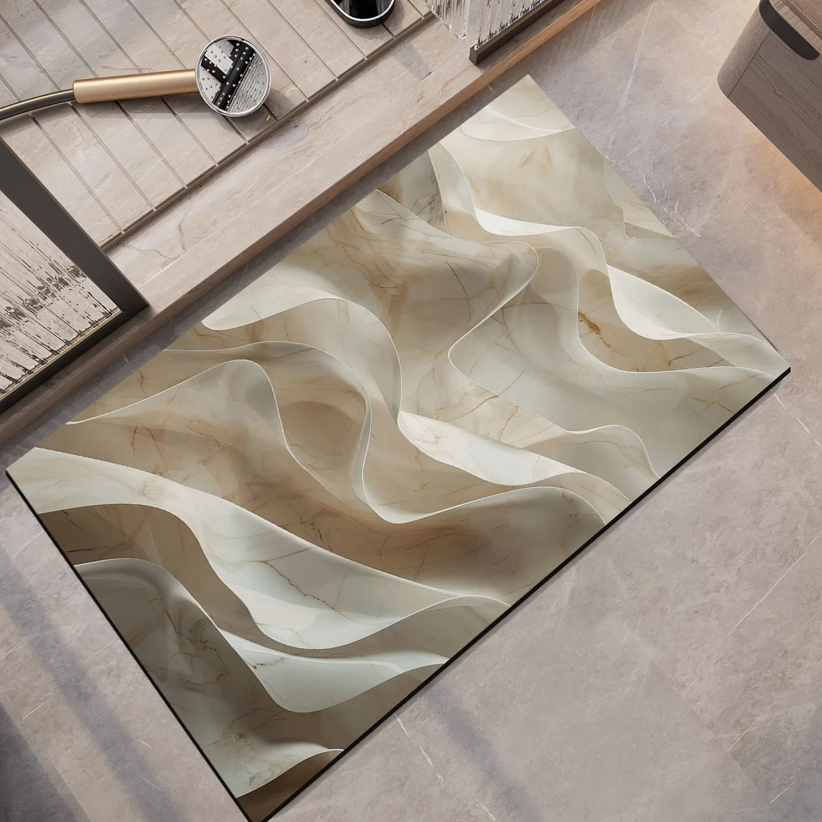 Luxury Bathroom Mat Quick Dry Non-slip Super Absorbent Bathroom Shower Carpet Toilet Doormat Machine Washable