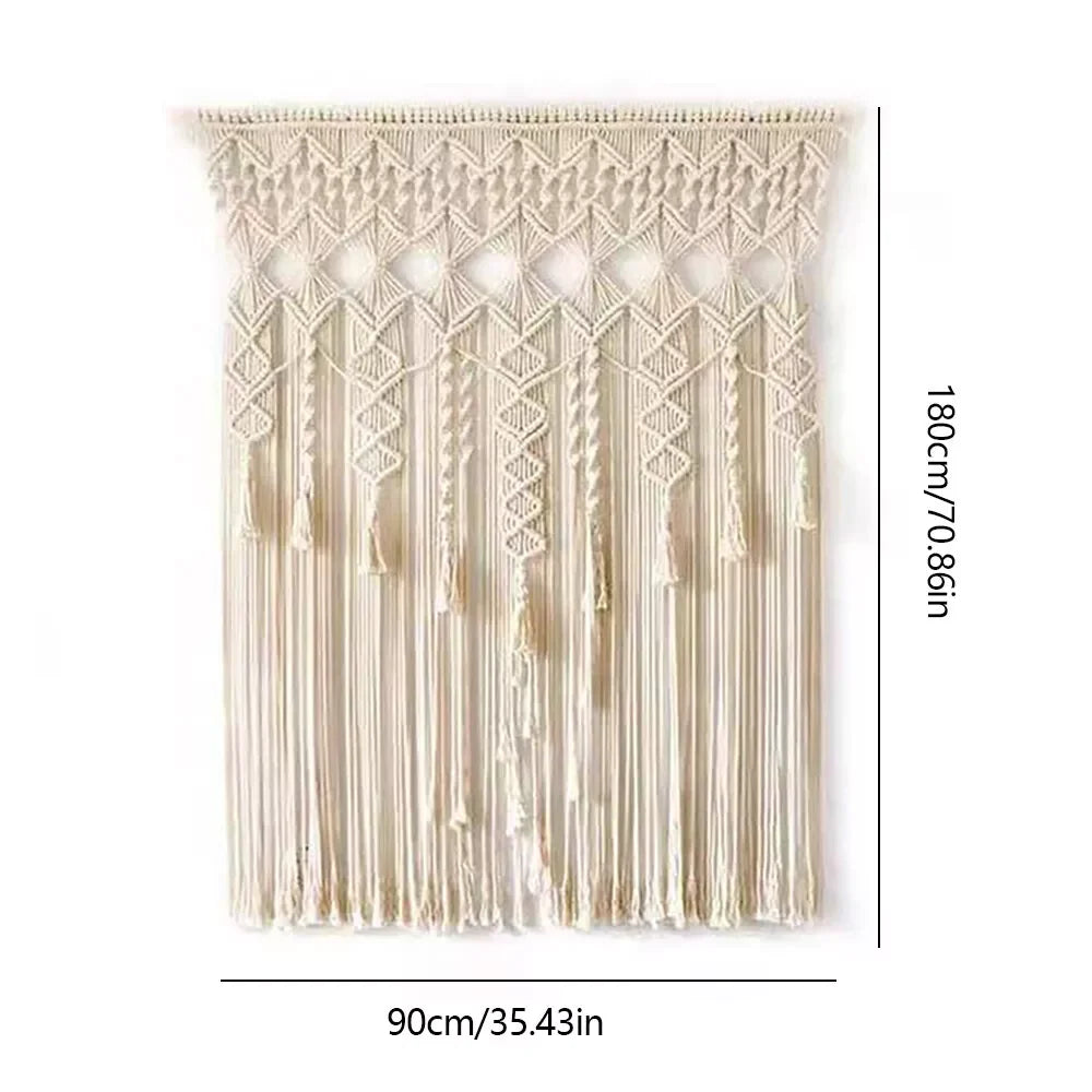 Macrame Woven Wall Hanging Tapestry Boho Backdrop Curtain Handmade US