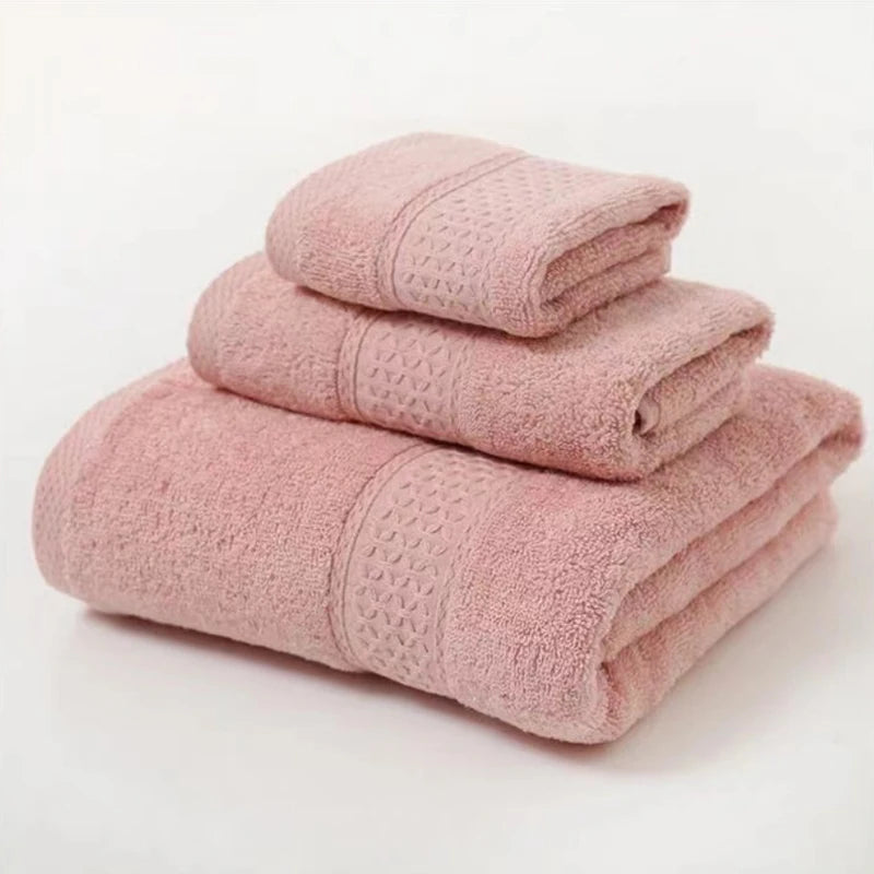 3pcs Luxurious Cotton Towel Set Ultra Soft Highly Absorbent Includes 1 Bath Towels 1 Hand Towel 1 Washcloth