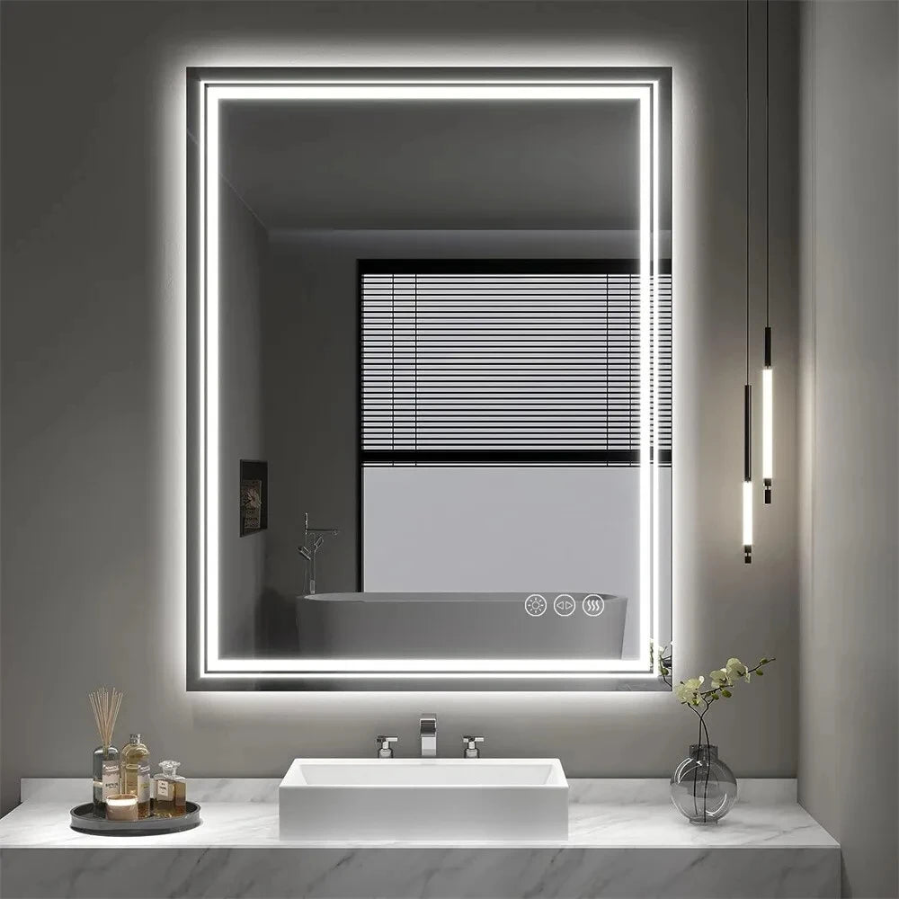 LED Mirror With Front Backlit Dimmable Wall Mirror HD Anti-fog