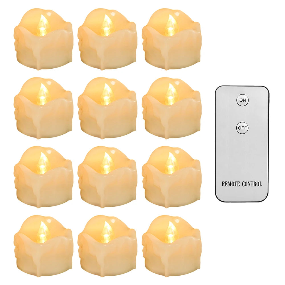 12/24Pcs Flameless LED Candle Battery Operated Flickering Candle For Home