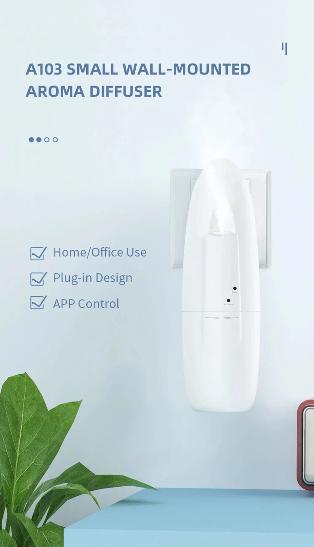 Smart Aroma Essential Oil Diffuser Bluetooth APP Control Plug-in Wall Scent Aromatherapy Machine