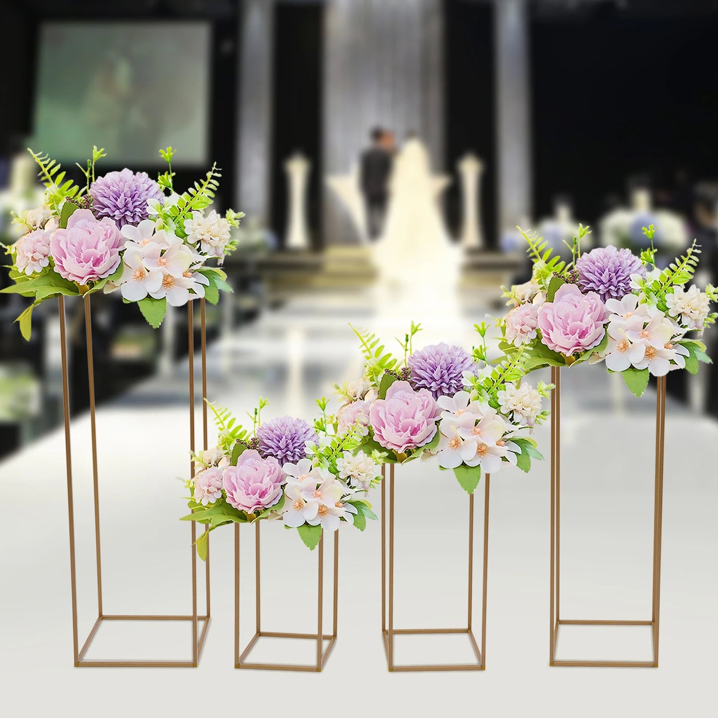 Metal Plant Stands for Decoration decor Lead Flower Stand, T-stage Decor, 4 PCs/Set