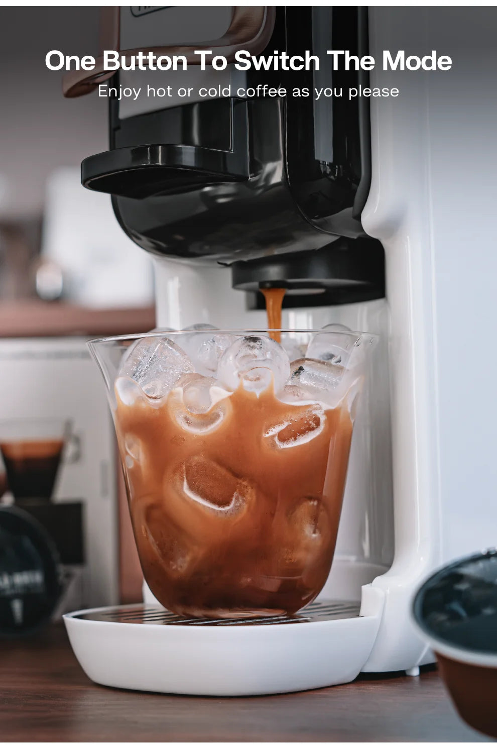 Multiple Capsule Coffee Machine, Dolce Gusto Milk Nespresso Capsule ESE Pod Ground Coffee Cafeteria 20Bar 5 in 1