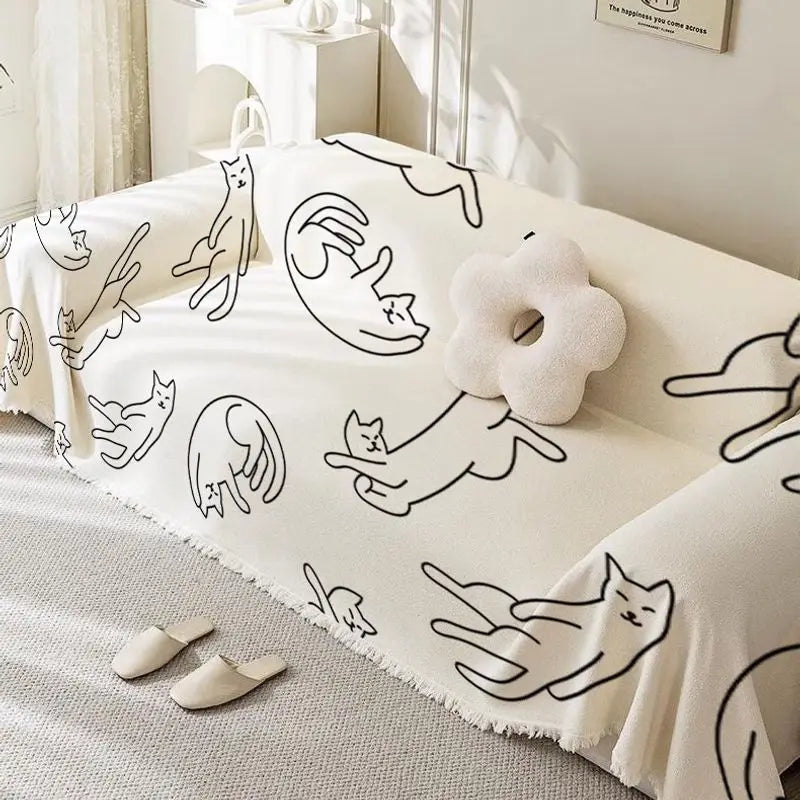 Chenille Sofa Blanket Covers Pastoral Style Flower Throw Blankets Living Room Universal Couch Throw