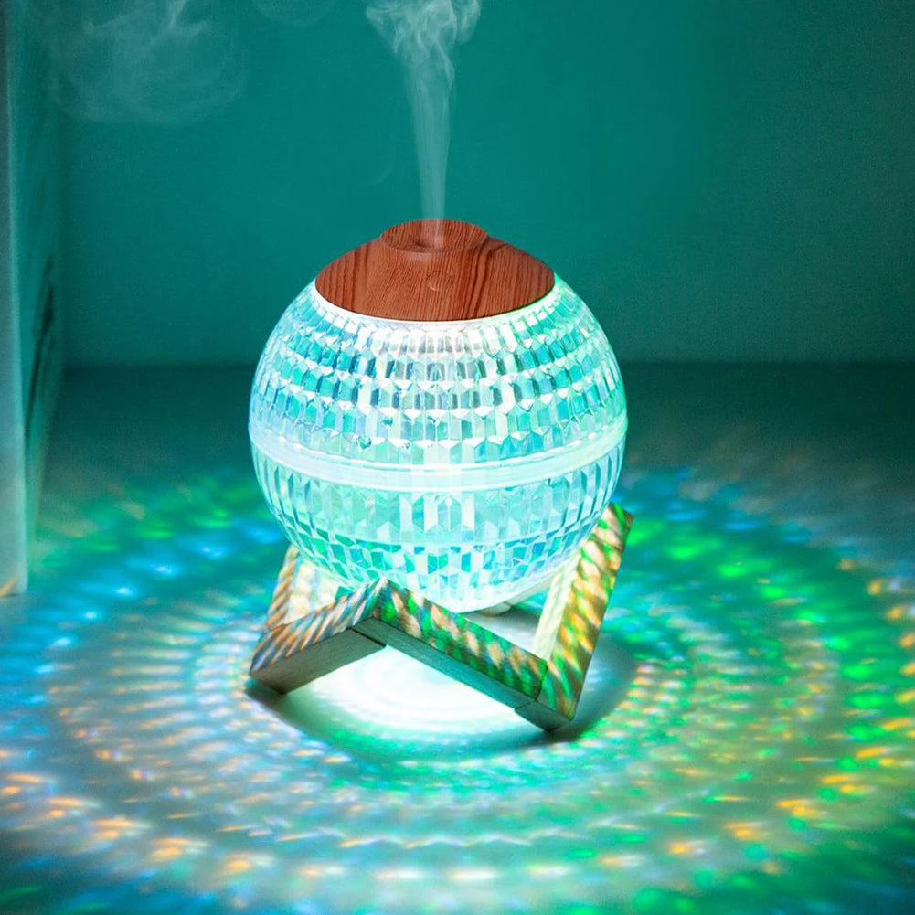 Crystal Ball Essential Oil Diffuser with Colorful Night Light Lasts Up To 6H Type-C Socket for Bedroom/Nursery/Office