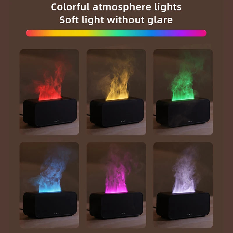 New Aroma Diffuser Humidifier Ultrasonic Cool Mist Fogger LED Essential Oil Flame Lamp