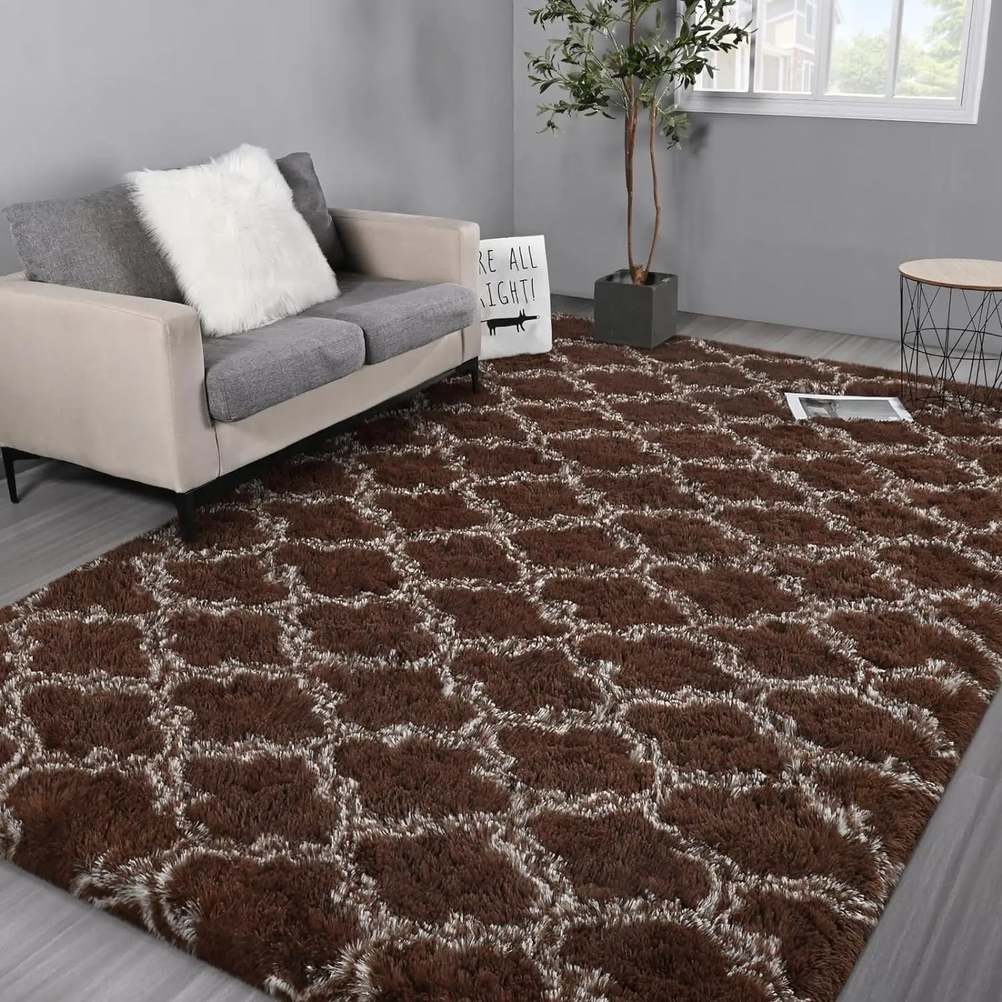 Area Rugs Super Soft Plush Fluffy Carpets Rug Non-Slip Indoor Floor Rug