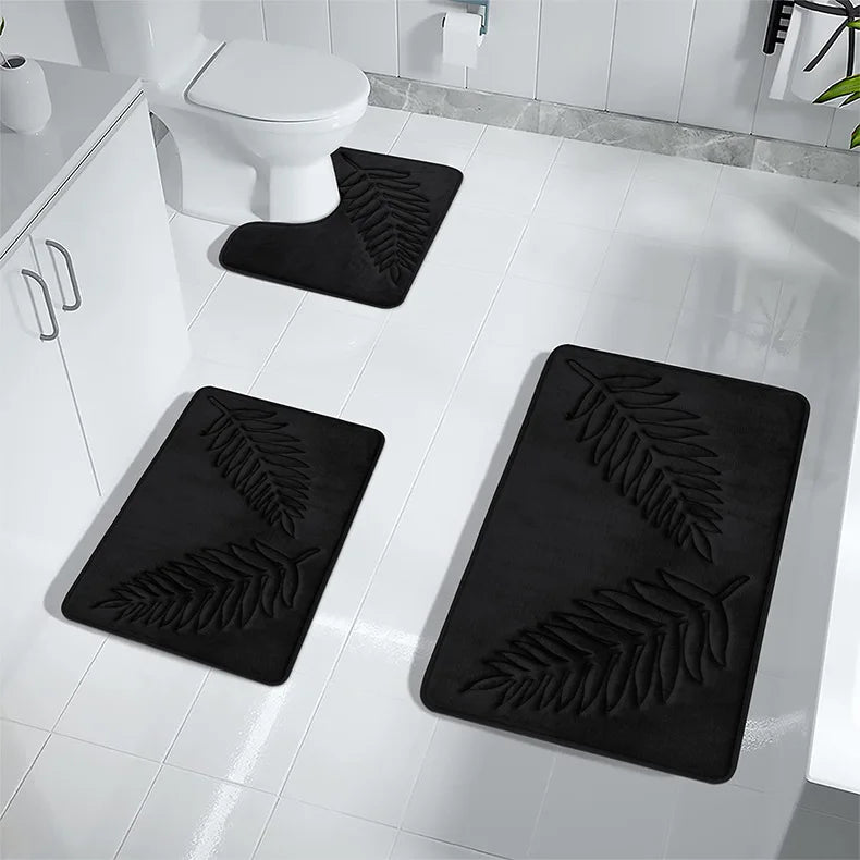 3pcs/set Bathroom Floor Mat Bedroom Living Room Memory cotton Rug Soft Washable Carpet Anti Slip Entrance Doormat
