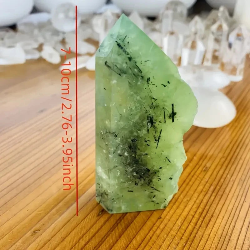 1pc Natural Prehnite Stele, Mineral Specimen, Crystal Collection Home Decor