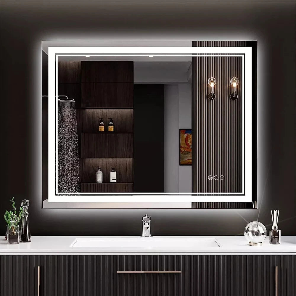 LED Mirror With Front Backlit Dimmable Wall Mirror HD Anti-fog