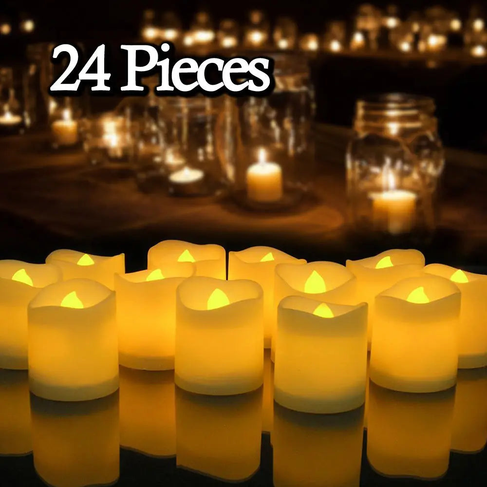 12/24Pcs Flameless LED Candle Battery Operated Flickering Candle For Home