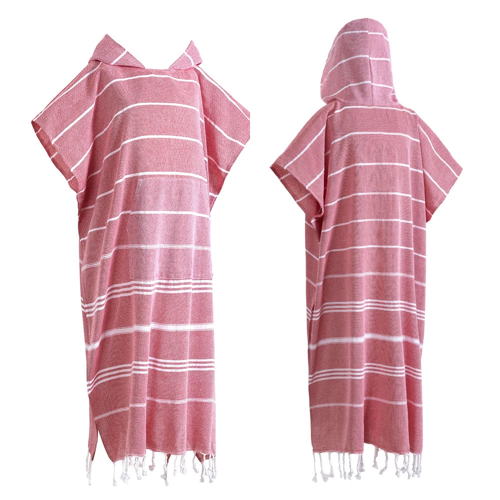 Turkish Wearable Beach Wear Sand proof Cotton Surf Poncho Hooded Wetsuit Quick Drying