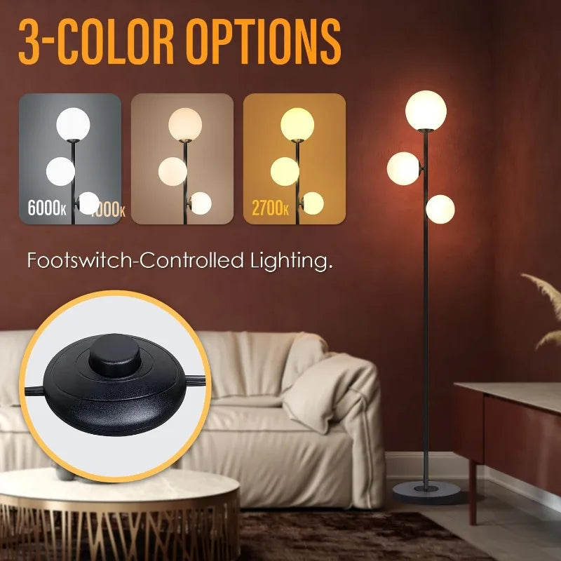 3 Globe Vintage Lamp - 3 Color Options Floor Lamps for Any Room