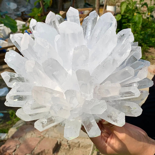 Rare White Quartz Crystal Mineral Cluster Decoration Energy Gem