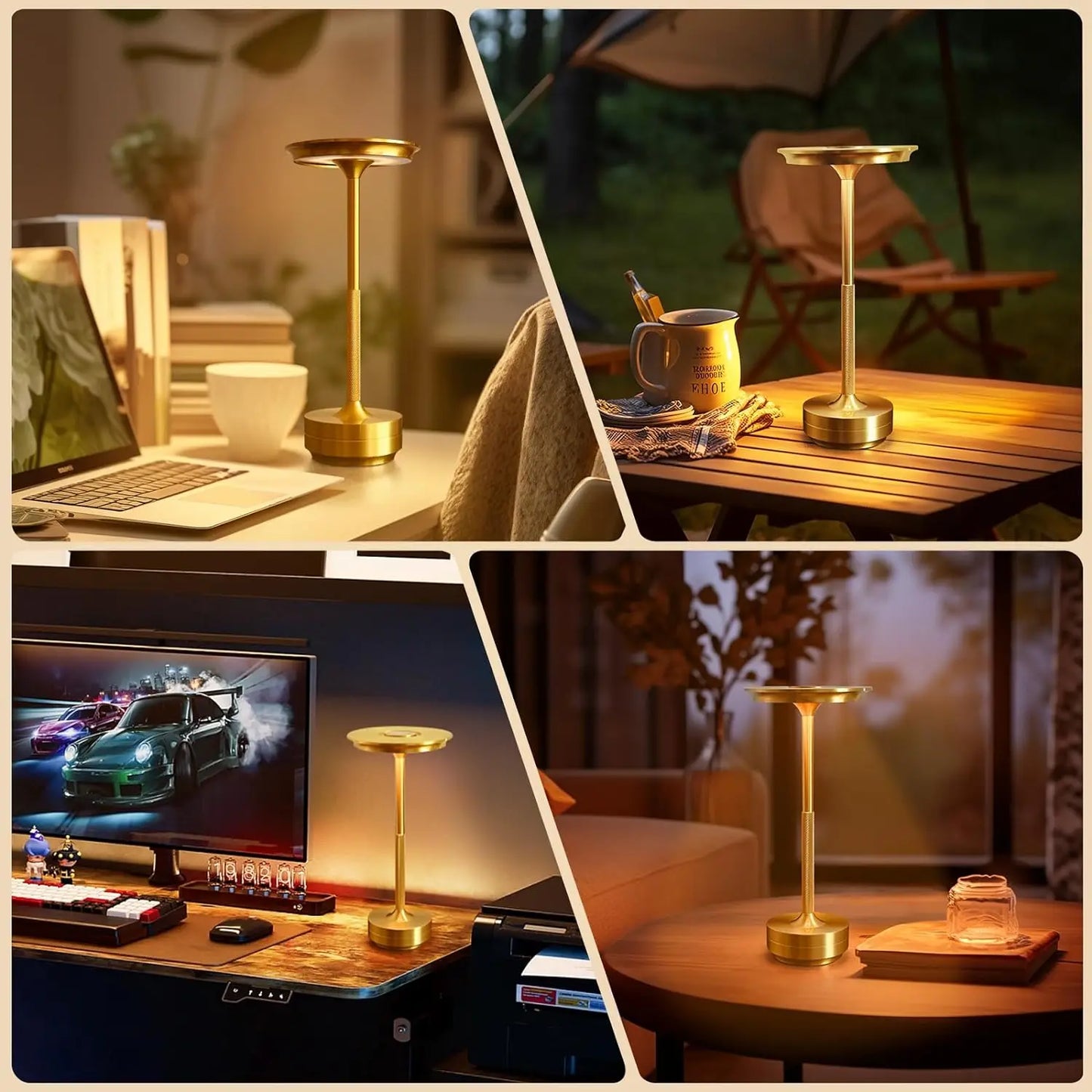Wireless Charging LED Lamp Dimming Atmosphere Retro Portable Charging Touch USB Lamp