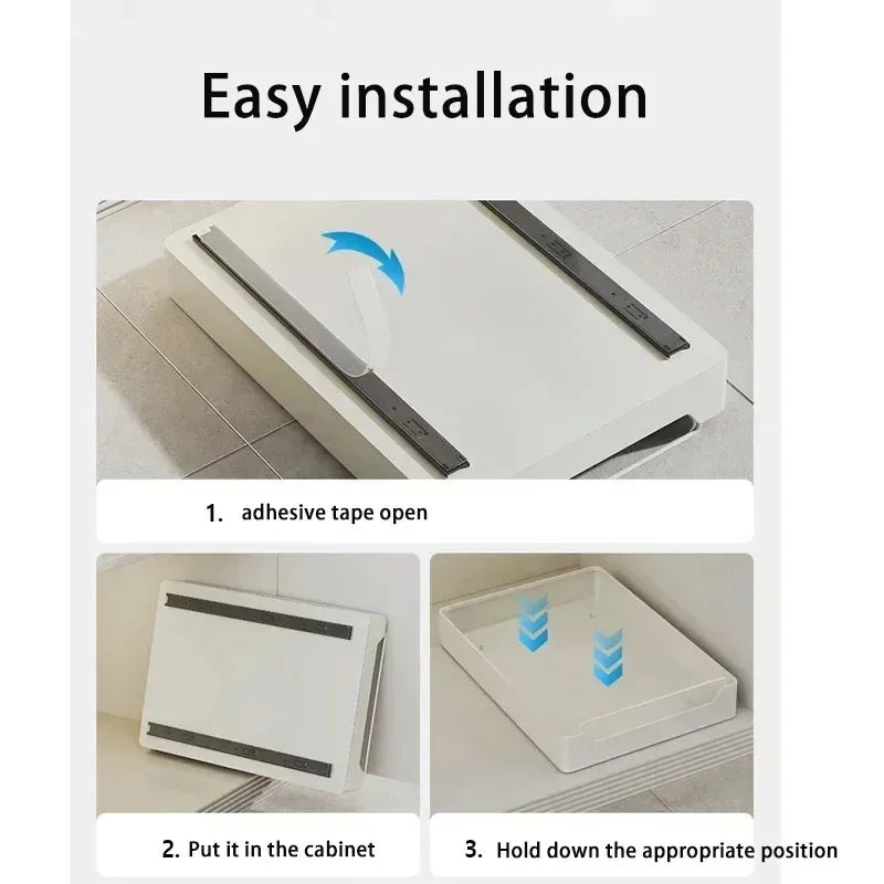 Storage Rack with Slide Rails Pull-out Drawer Storage Tray Box Storage Rack Cabinets Organizer