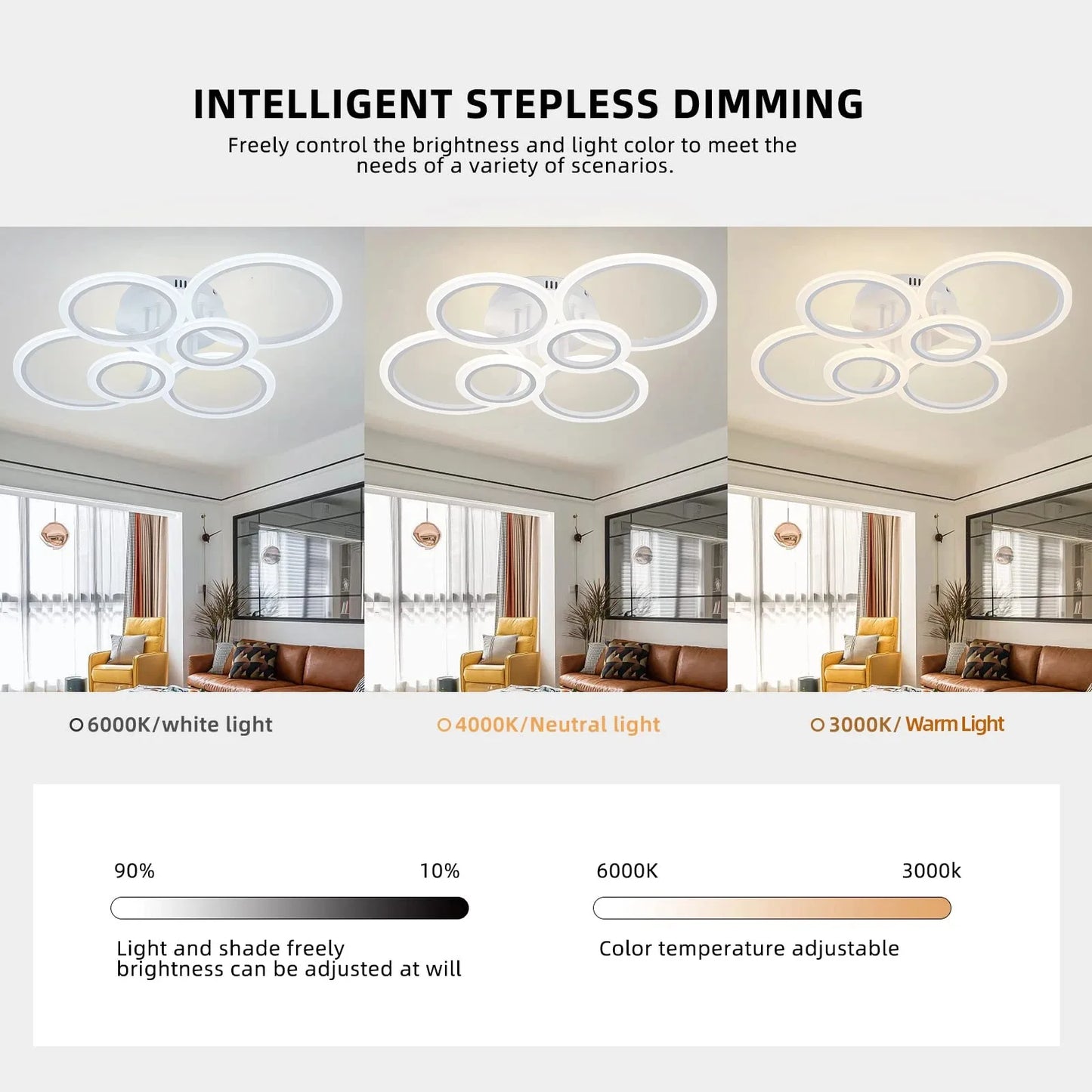 LED Chandelier Lighting Ring Ceiling Mount Living Room Bedroom pendant lamp