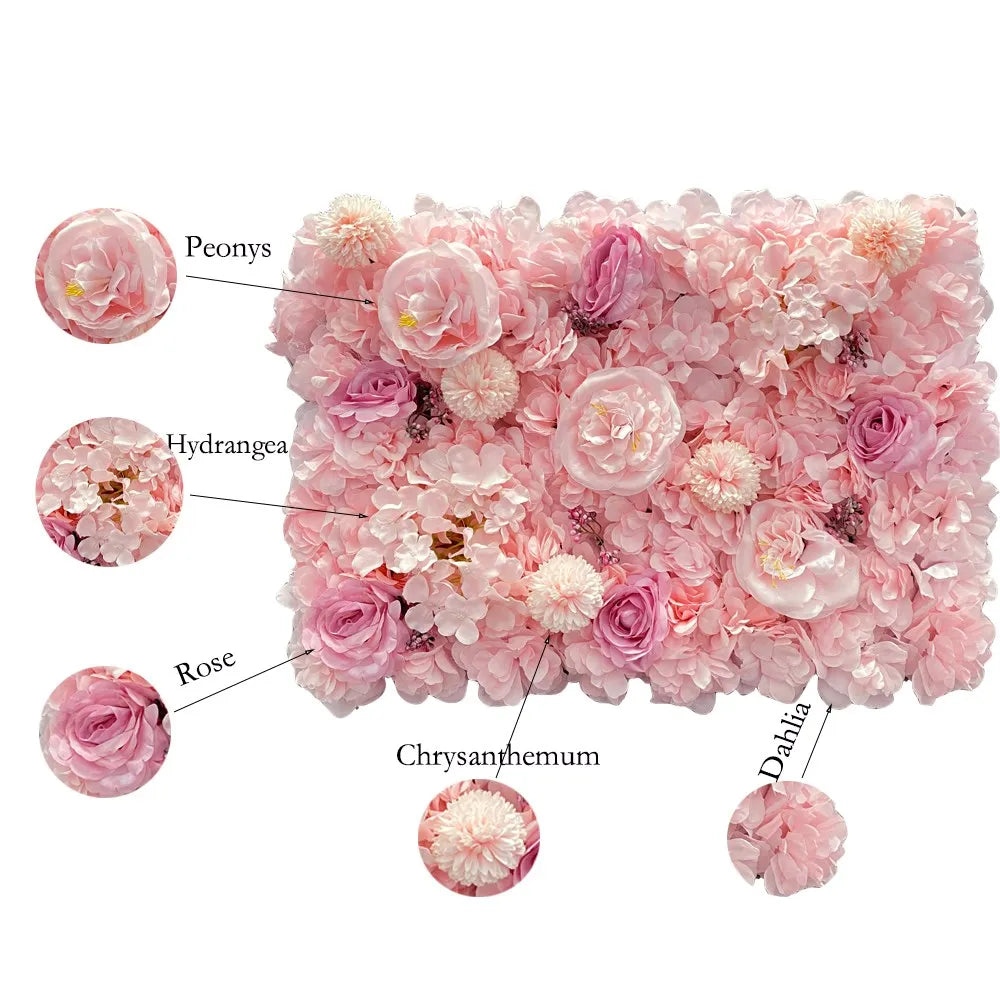 Pink Silk Rose Flower Wall Decoration Backdrop Decor