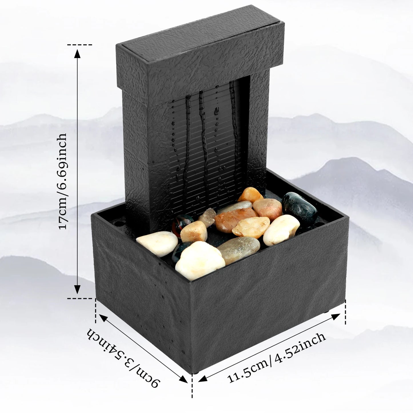 Tabletop Zen Meditation Fountain with Light