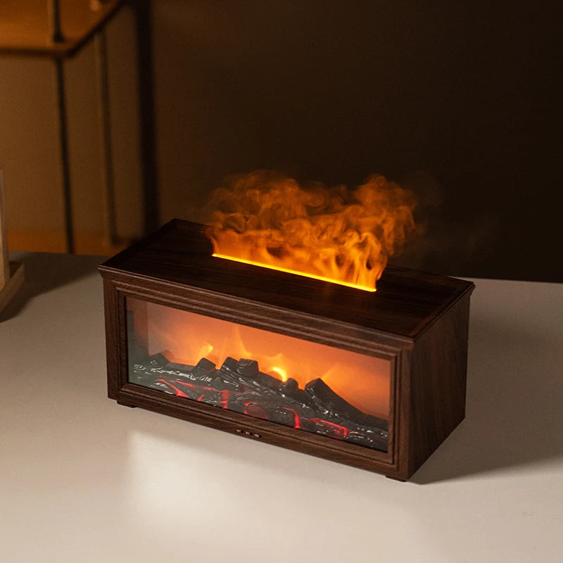 7 colors of essential oil fireplace diffuser flame aromatherapy humidifier aromatherapy