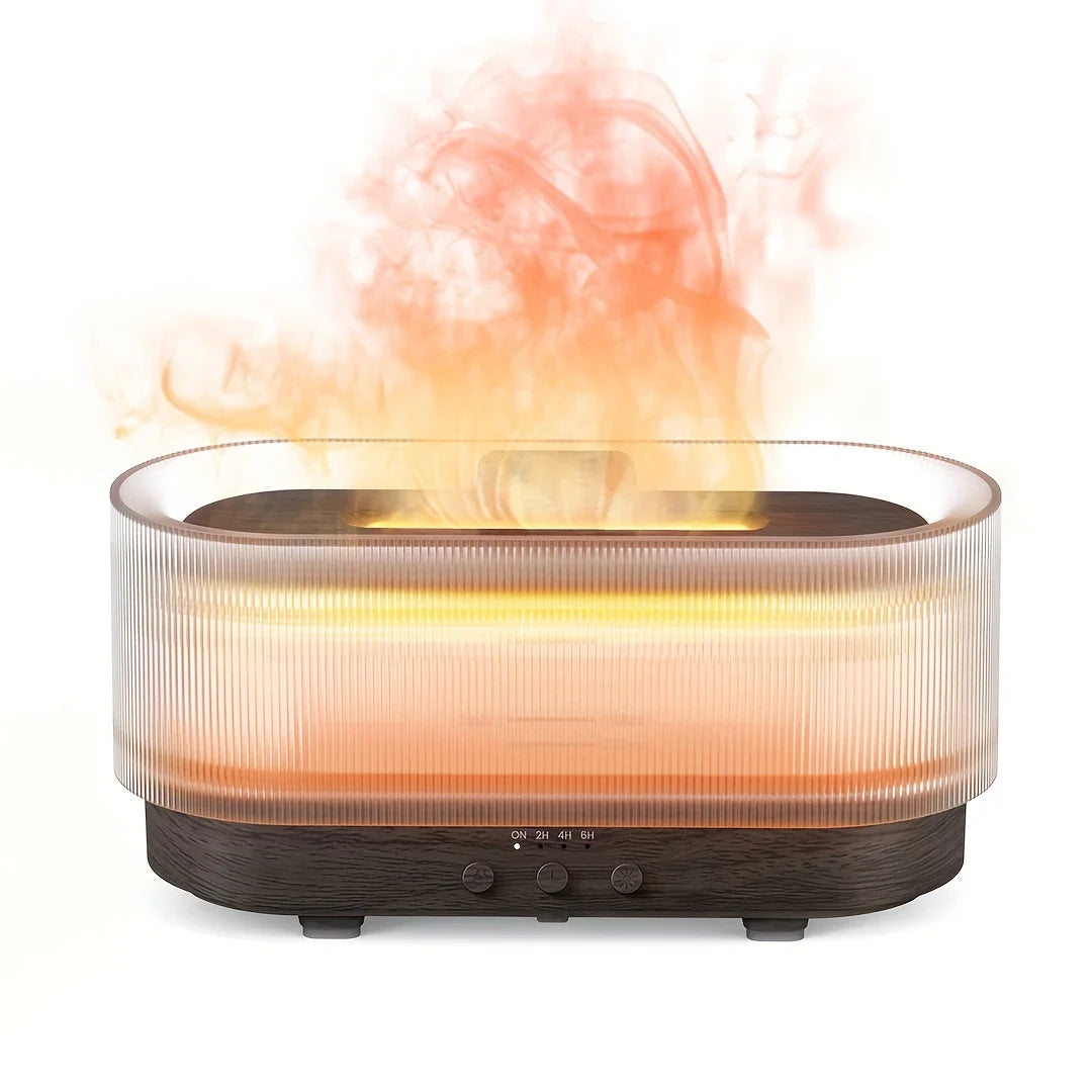 Humidifier 300ml 6 Colors Mood Simulation Flame Light Aromatherapy Diffuser Super Quiet Auto Shut-Off