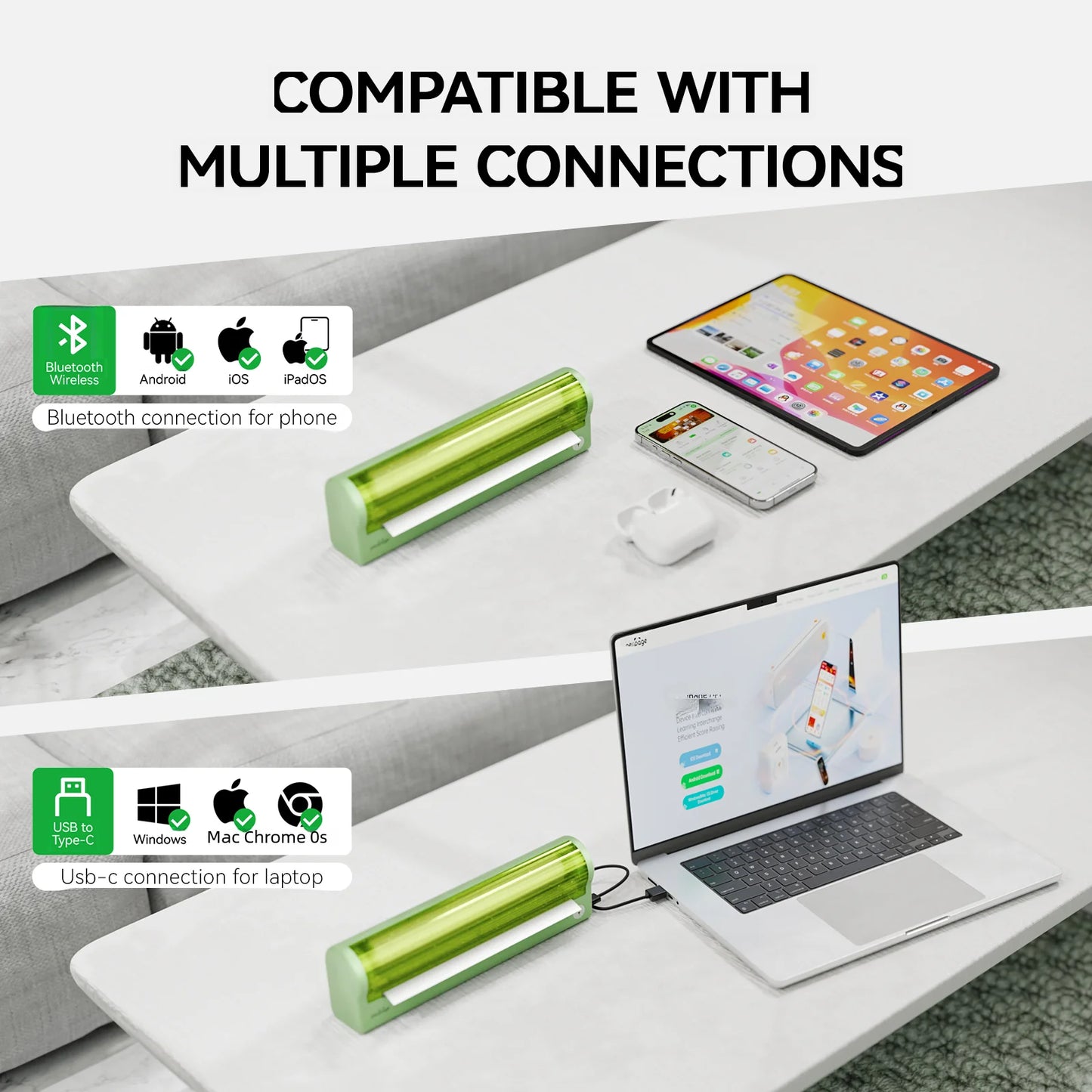 P80 Portable Printers Wireless for Travel, Bluetooth Mobile Printer Portable Compatible with Phone & Laptop