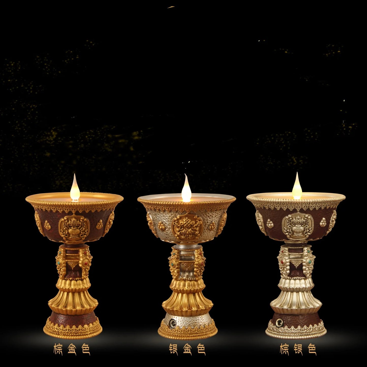 Electric Thailand Candle Lamp Rechargeable Yellow LED Lamp Tibetan Light