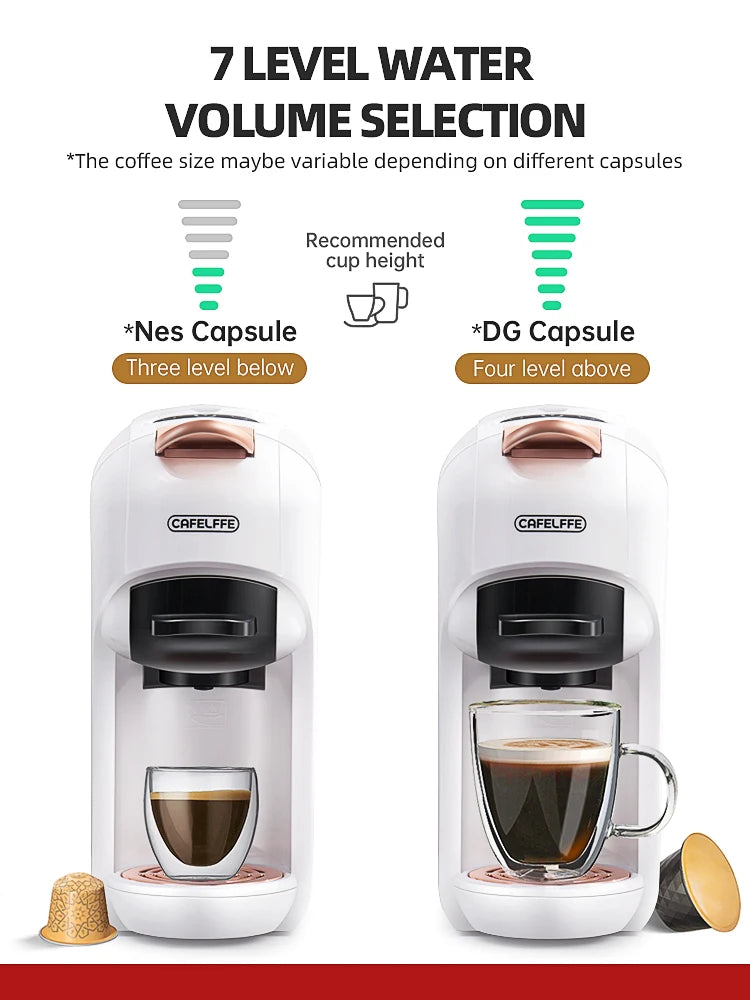 5 in 1 Capsule Coffee Machine Fit Dolce gusto Nespresso Capsule ESE Pod Ground Coffee K-cup 19Bar Hot/Cold