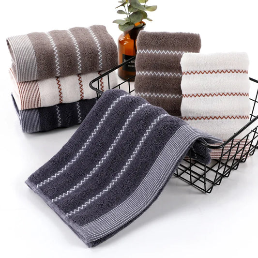Set of 3 Cotton Bathroom Towels 2pcs Hand Face 35x75cm and 1pcs Big Bath Towels 70X140cm Washcloths