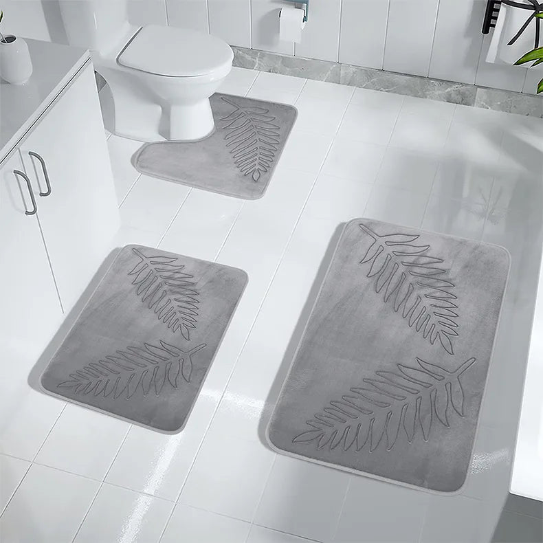 3pcs/set Bathroom Floor Mat Bedroom Living Room Memory cotton Rug Soft Washable Carpet Anti Slip Entrance Doormat
