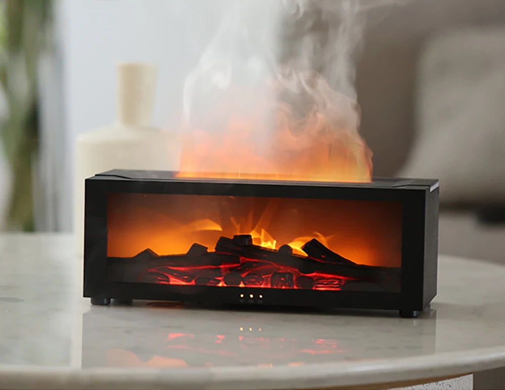 Air Humidifier Essential Oil Aroma Flame Automatic Fragrance Diffuser With LED Light Remote Control