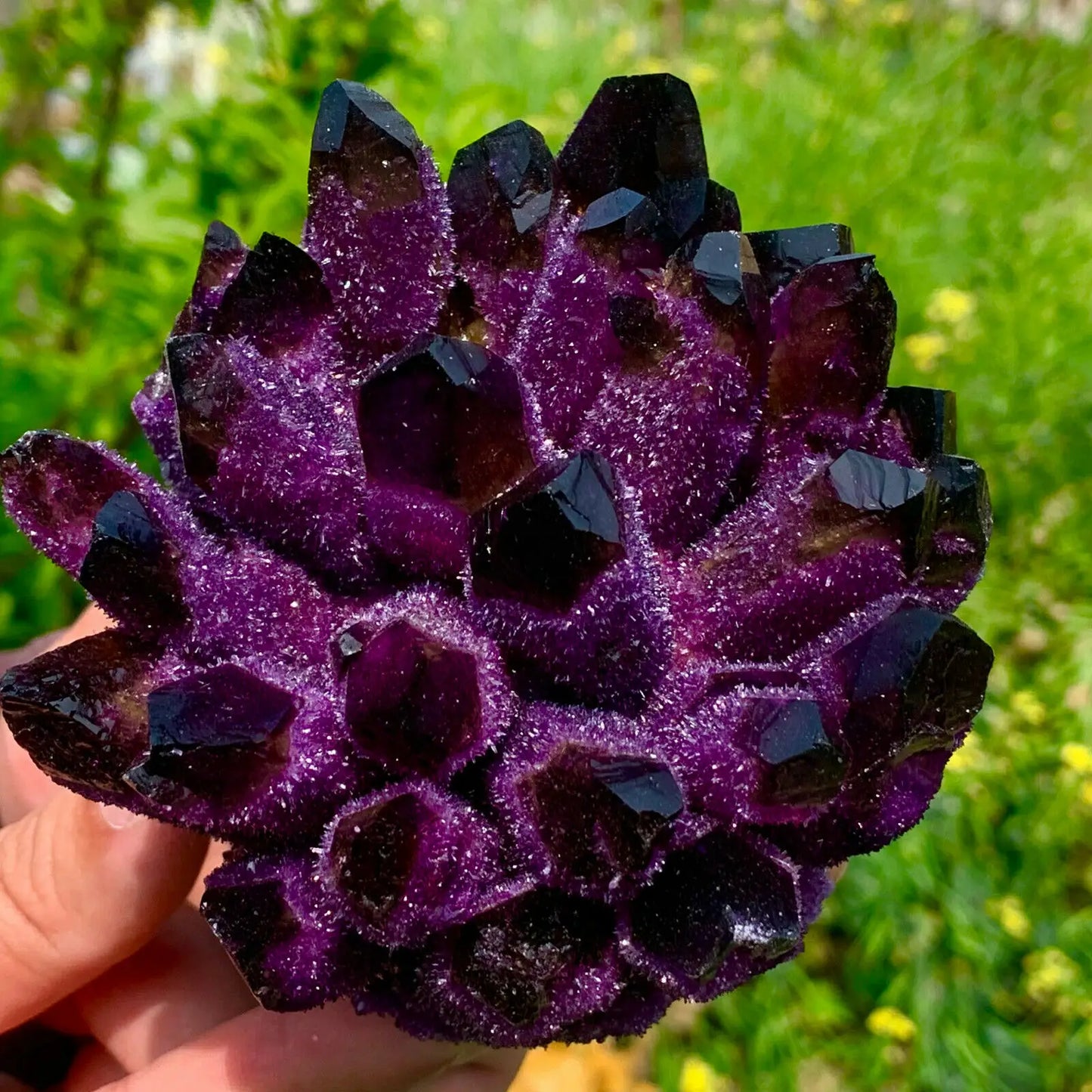 Natural Violet Quartz Crystal Cluster